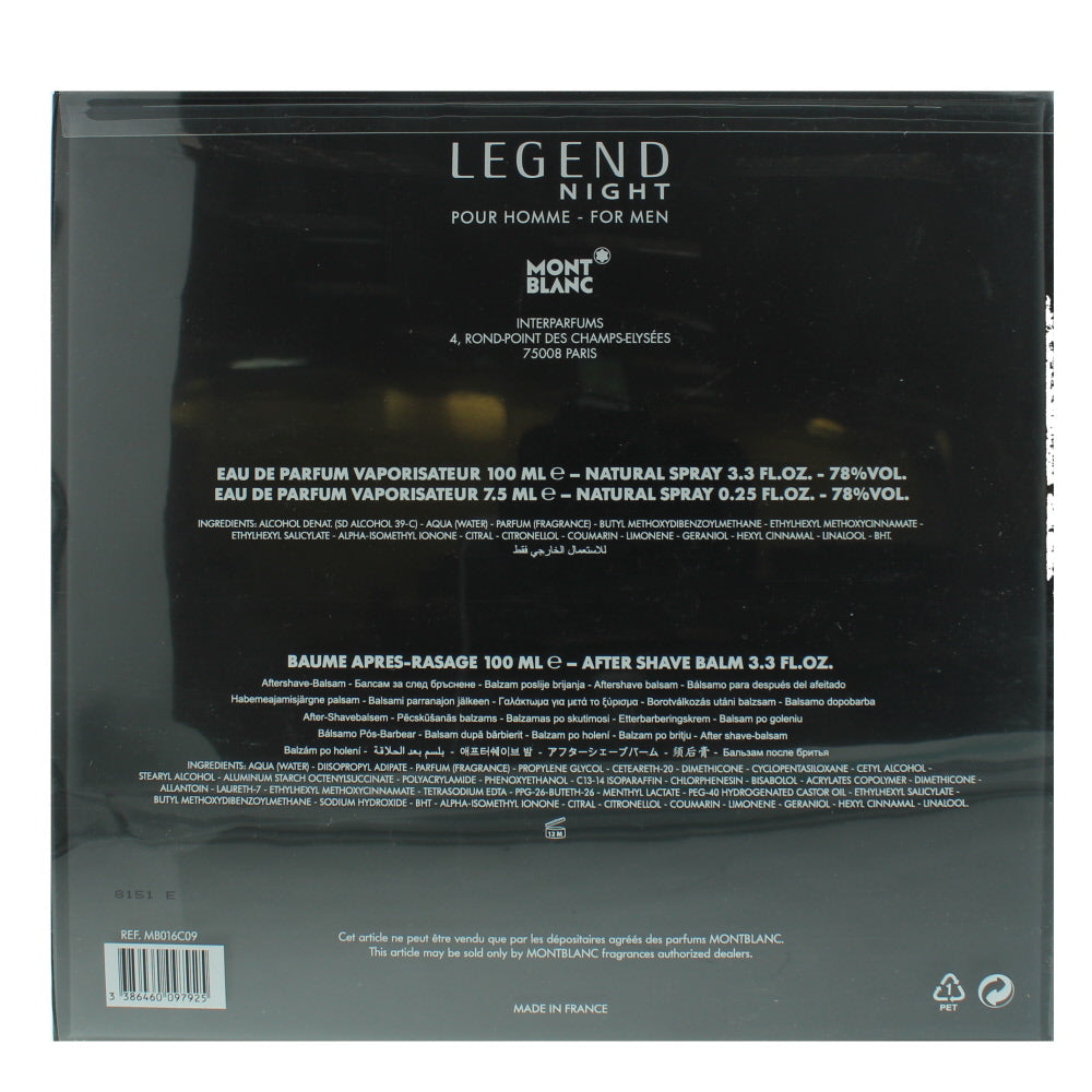 Montblanc Legend Night Eau de Parfum 3 Pieces Gift Set
