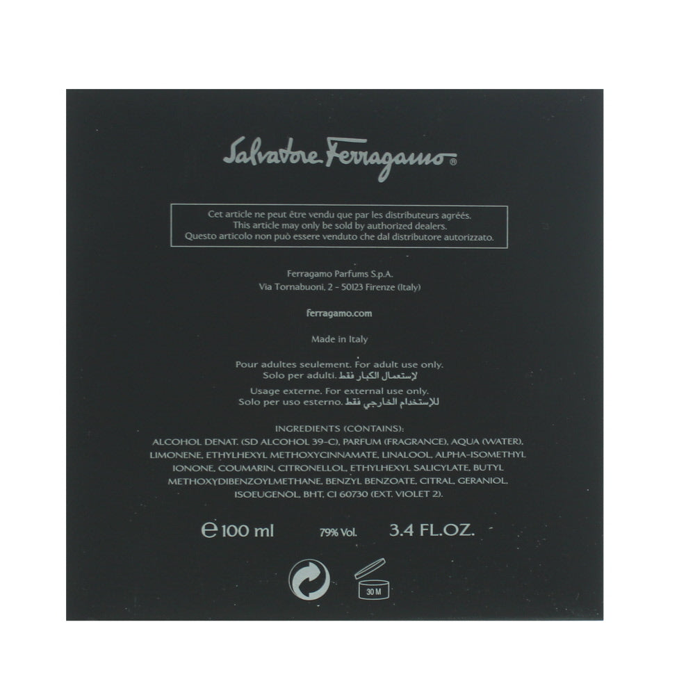 Salvatore Ferragamo F Black Eau de Toilette 100ml - Ingredients