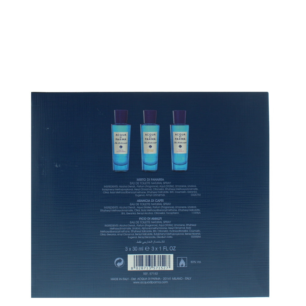 Acqua Di Parma Blu Mediterraneo Collection Eau de Toilette 3 Pieces Gift Set