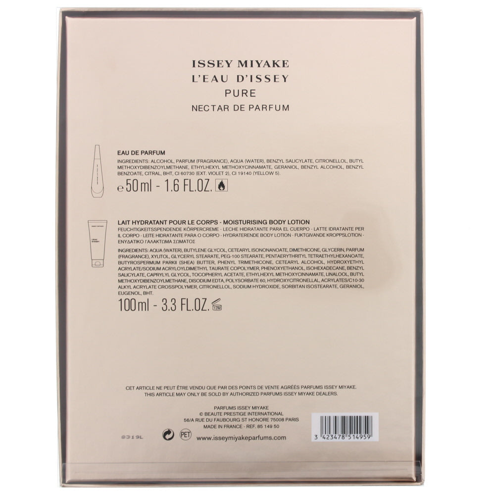 Issey Miyake L'eau D'issey Pure Nectar De Parfum Eau de Parfum Gift Set : Eau de Parfum 50ml - Body Lotion 100ml
