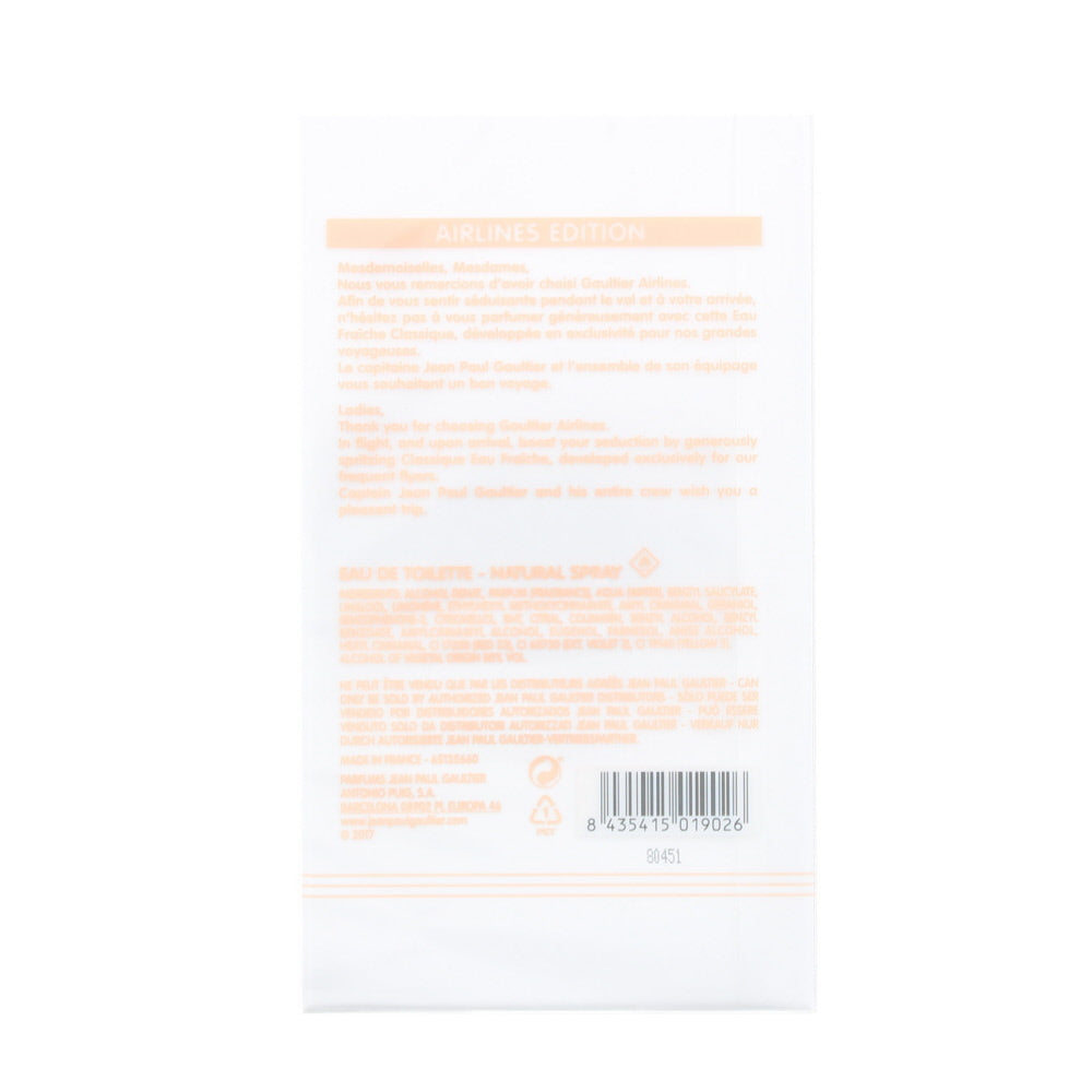 Jean Paul Gaultier Classique Gaultier Airlines Eau Fraiche 50ml - Ingredients