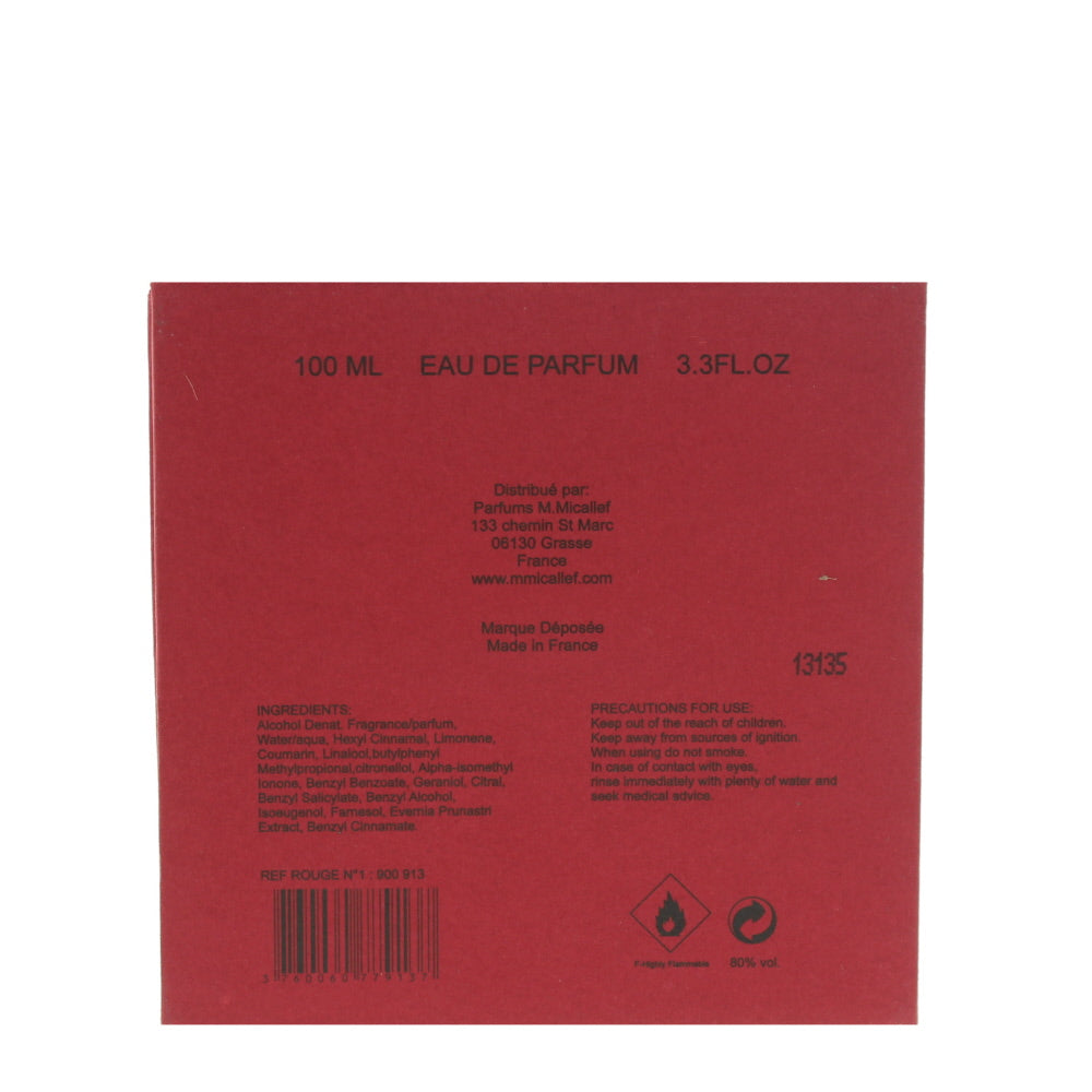 M. Micallef Collection Rouge N° 1 Eau de Parfum 100ml - Ingredients