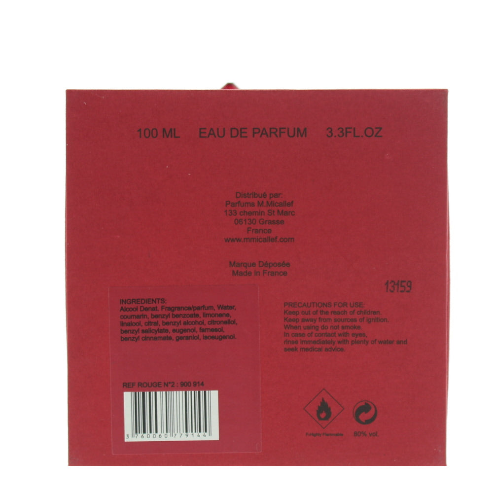 M. Micallef Collection Rouge N° 2 Eau de Parfum 100ml - Ingredients