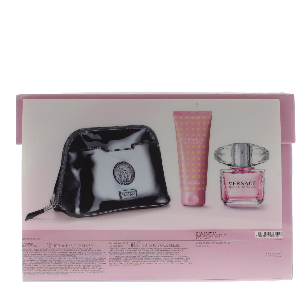 Versace Bright Crystal Eau de Toilette 3 Pieces Gift Set