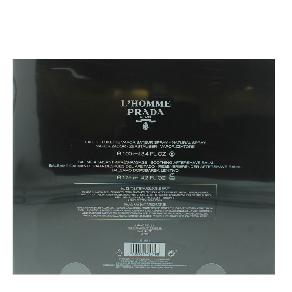 Prada L'homme Eau de Toilette 2 Pieces Gift Set