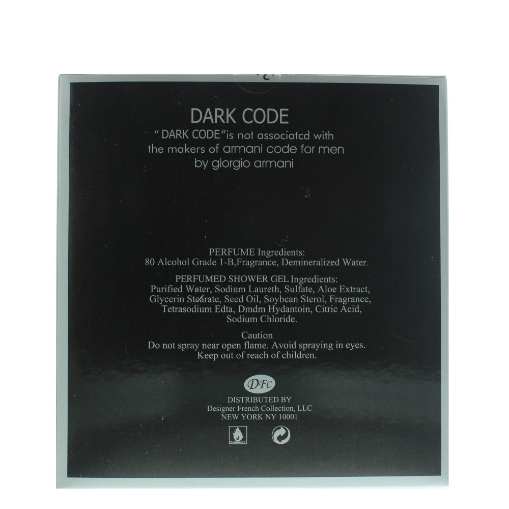 Designer French Collection Dark Code Eau de Toilette 2 Pieces Gift Set