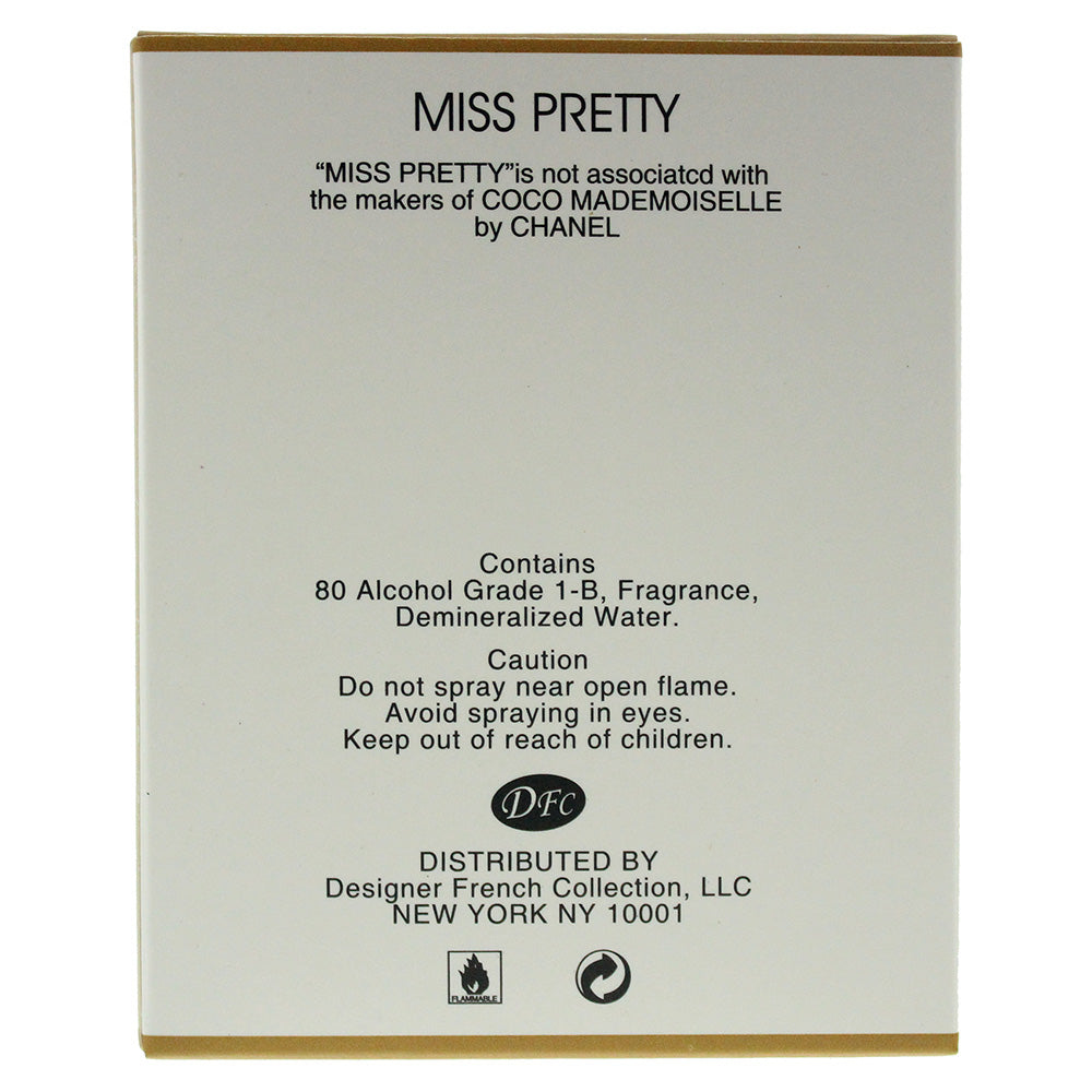 Designer French Collection Miss Pretty Eau de Parfum 100ml - Ingredients