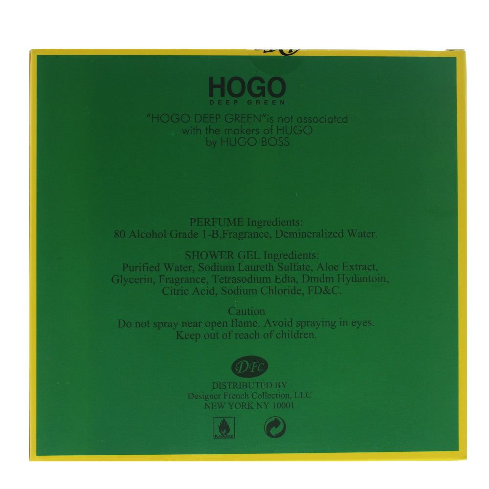 Designer French Collection Hogo Deep Green Eau de Toilette 2 Pieces Gift Set