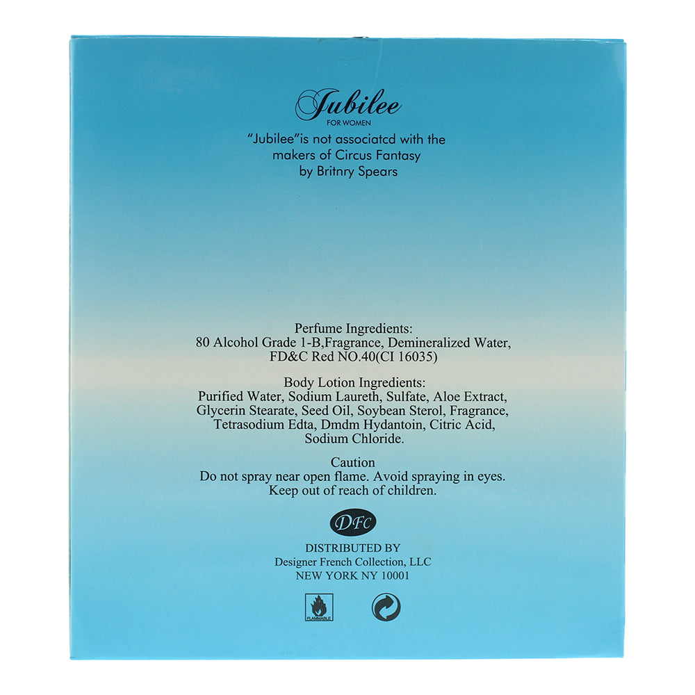 Designer French Collection Jubilee Eau de Parfum Gift Set : Eau de Parum 100ml - - Ingredients