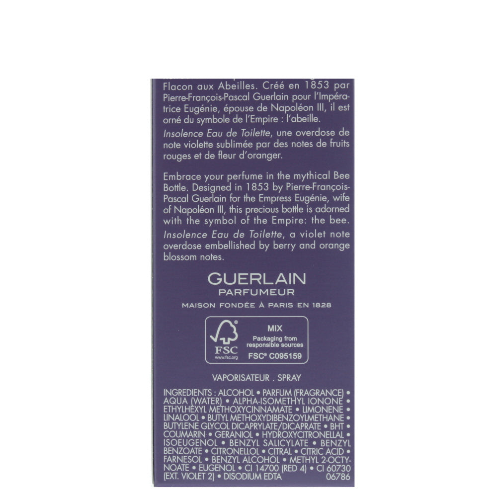 Guerlain Insolence Eau de Toilette 30ml - Ingredients