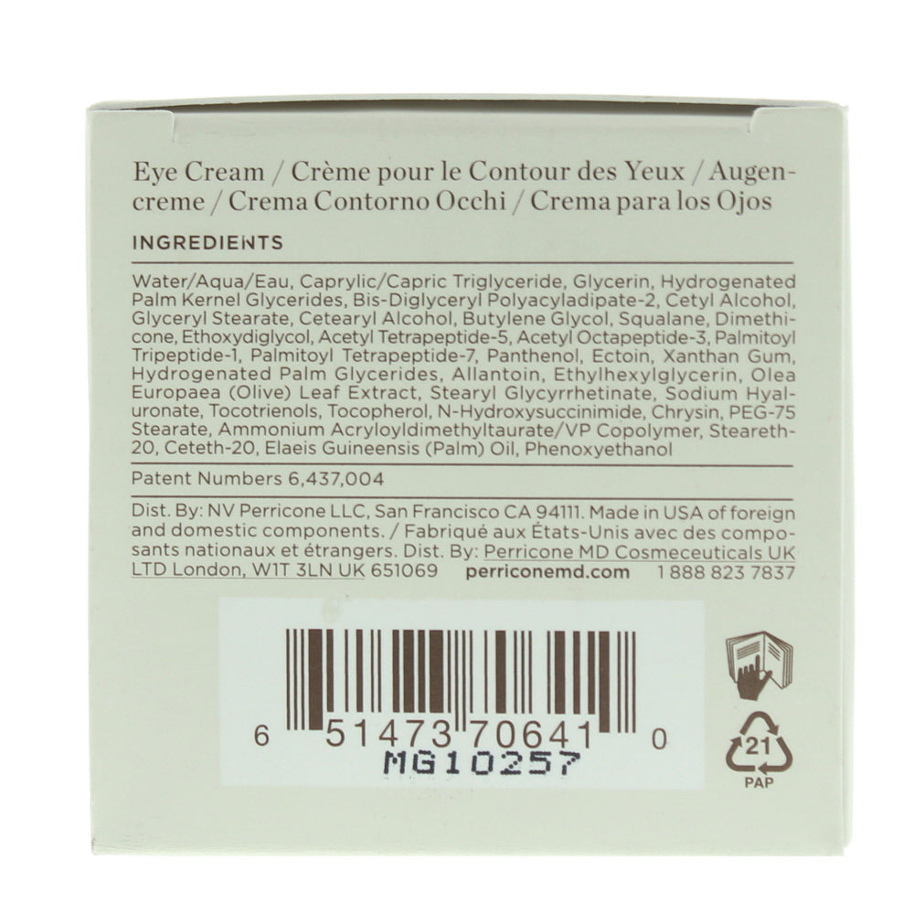 Perricone Md Firming Eye Cream 15ml - Ingredients
