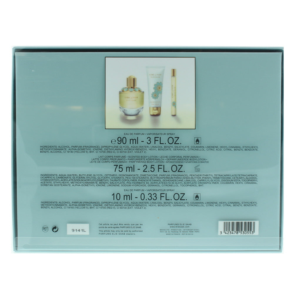 Elie Saab Girl Of Now Eau de Parfum 3 Piece Gift Set: Eau de Parfum 90ml - Eau de Parfum 10ml - Body Lotion 75ml
