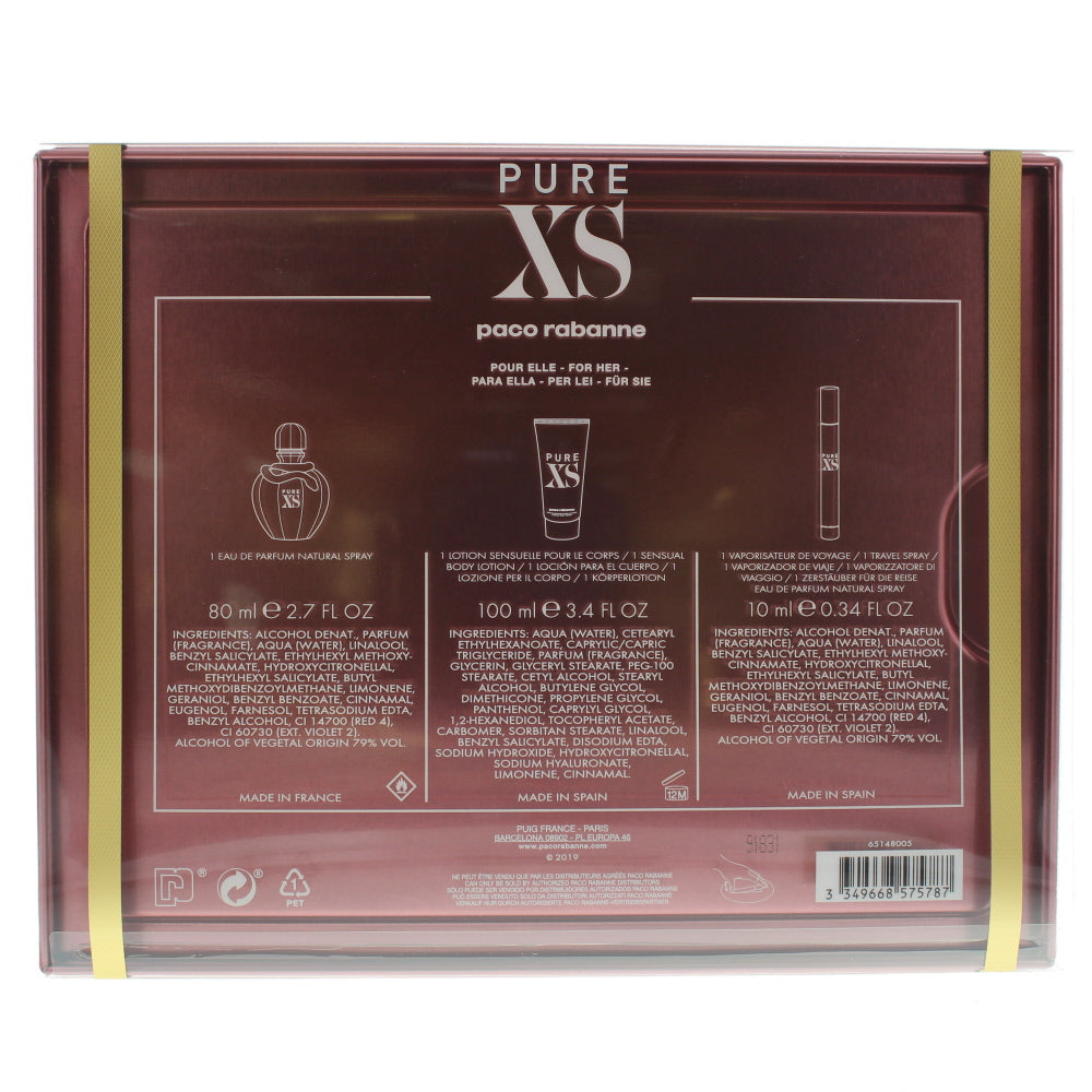 Paco Rabanne Pure Xs Eau de Parfum 3 Pieces Gift Set