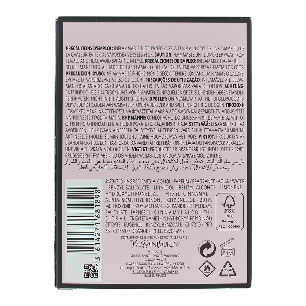 Yves Saint Laurent Mon Paris Eau de Toilette 90ml - Ingredients