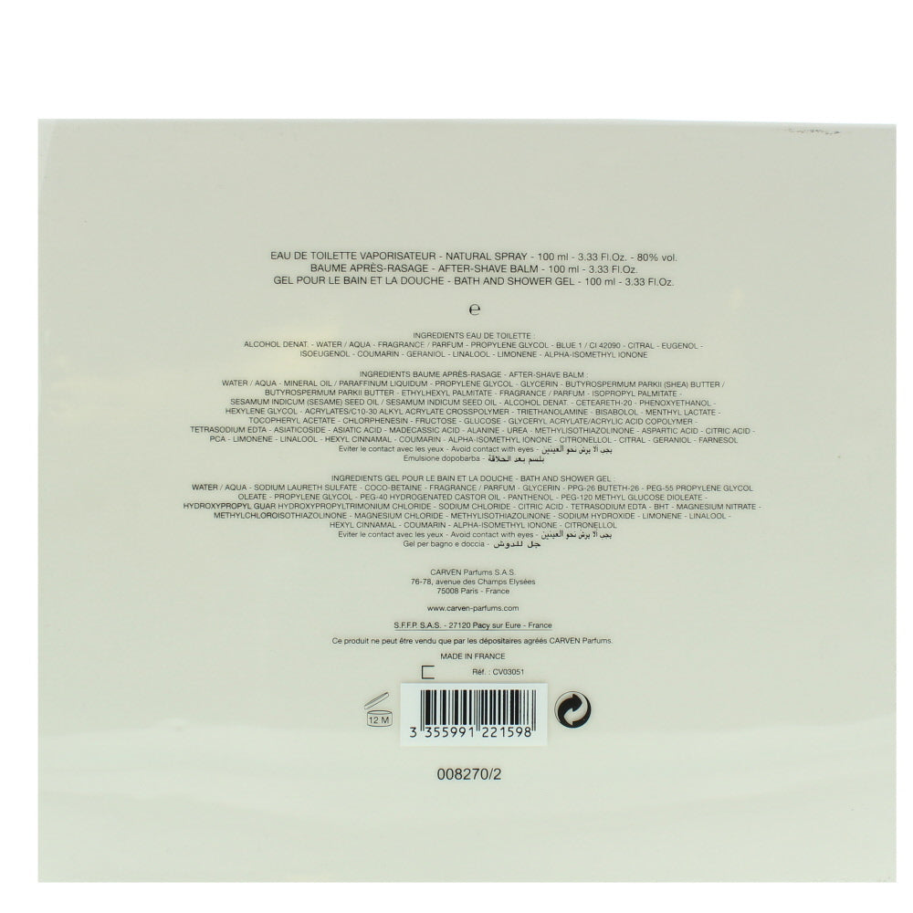 Carven Vétiver Eau de Toilette 3 Pieces Gift Set