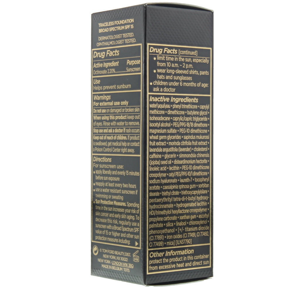 Tom Ford Traceless Spf 15 9.5 Warm Almond Foundation 30ml - Ingredients