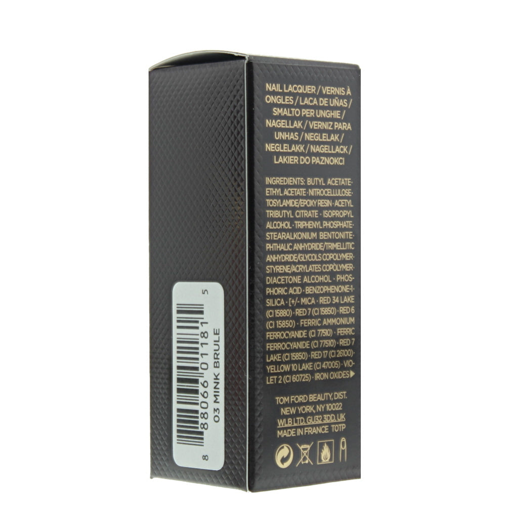 Tom Ford Nail Lacquer 03 Mink Brule Nail Polish 12ml - Ingredients