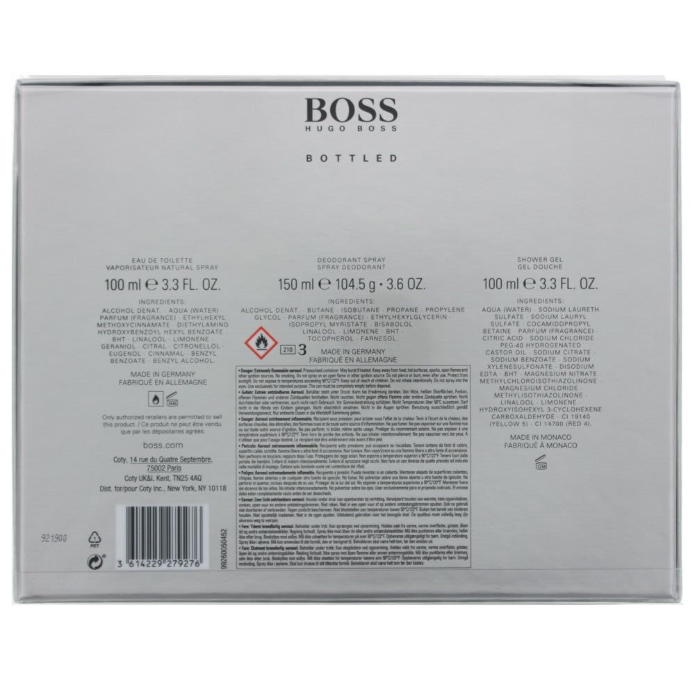 Hugo Boss Bottled Eau de Toilette 3 Pieces Gift Set