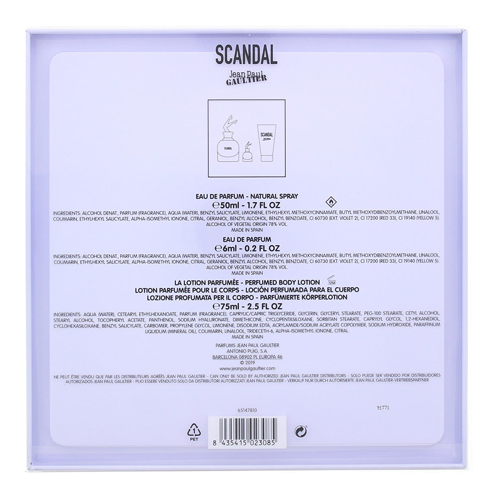 Jean Paul Gaultier Scandal Eau de Parfum 3 Pieces Gift Set