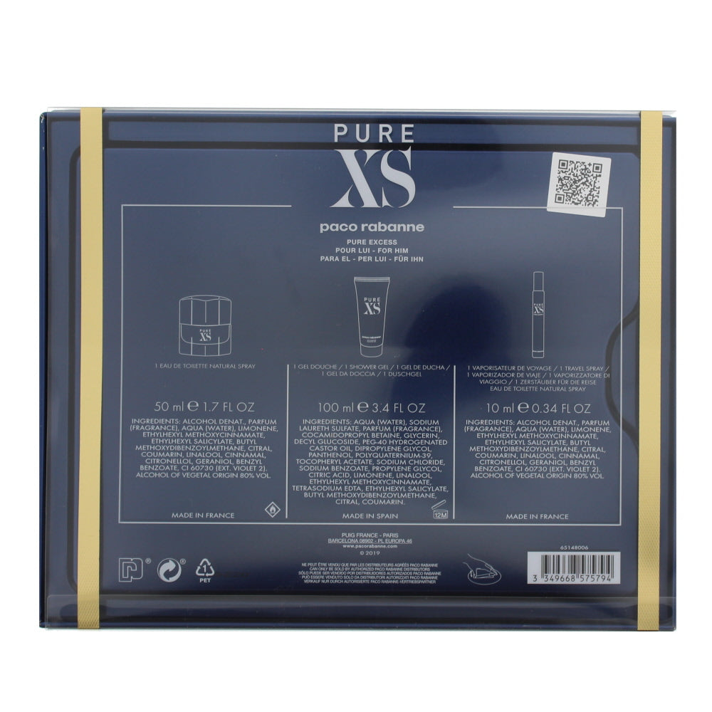 Paco Rabanne Pure Xs Eau de Toilette 3 Pieces Gift Set - Ingredients