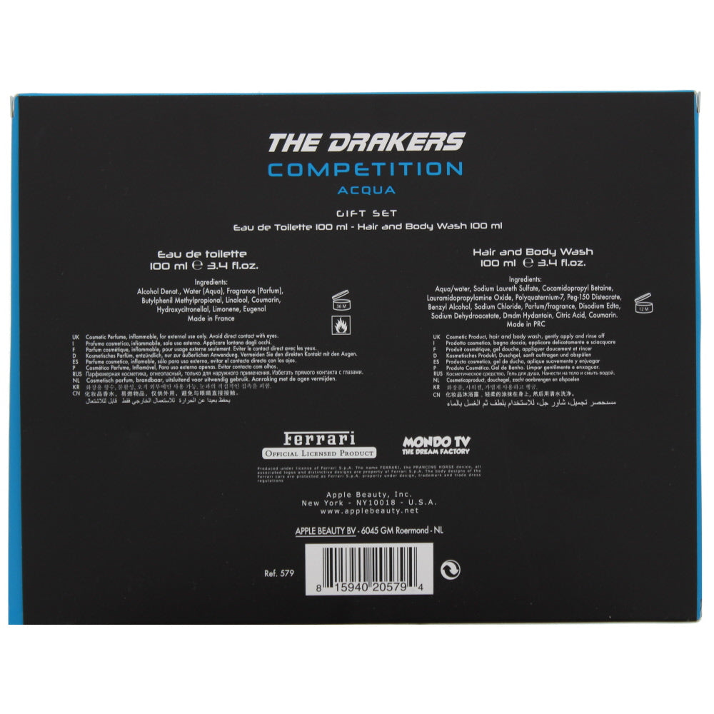 Mondo Tv Ferrari The Drakers Competition Acqua Eau de Toilette Gift Set : Eau de Toilette 10ml - Hair And Body Wash 100ml