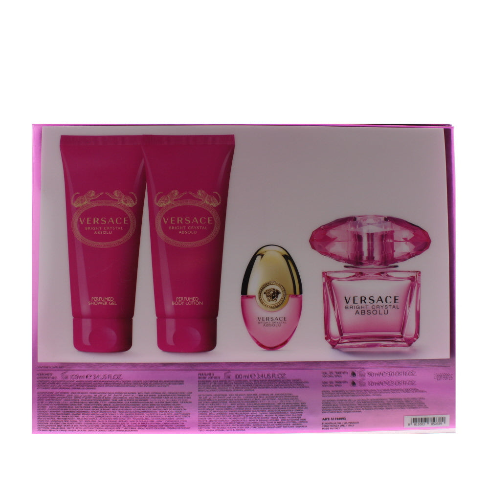 Versace Bright Crystal Absolu Eau de Parfum 4 Pieces Gift Set