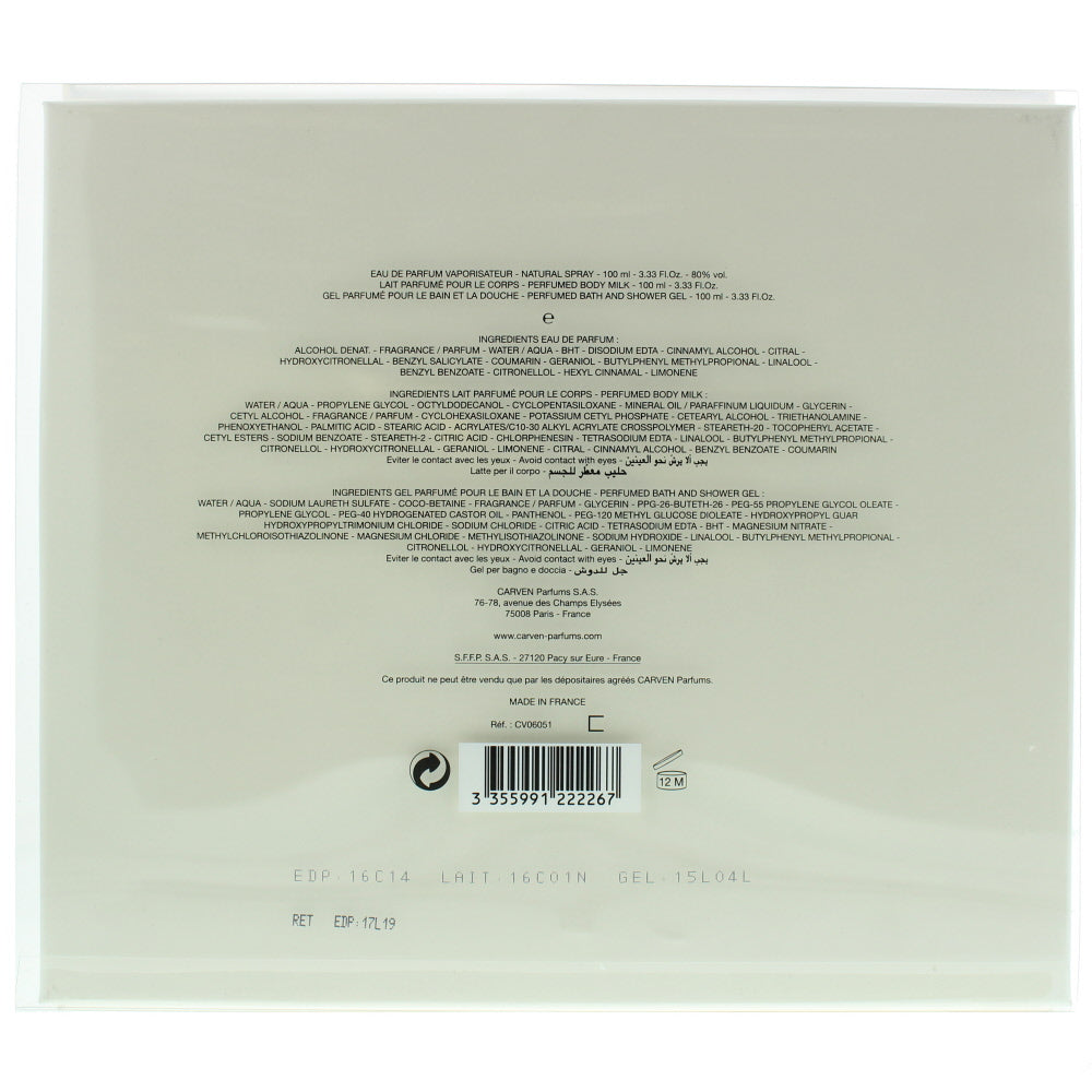 Carven L'absolu Eau de Parfum 3 Pieces Gift Set