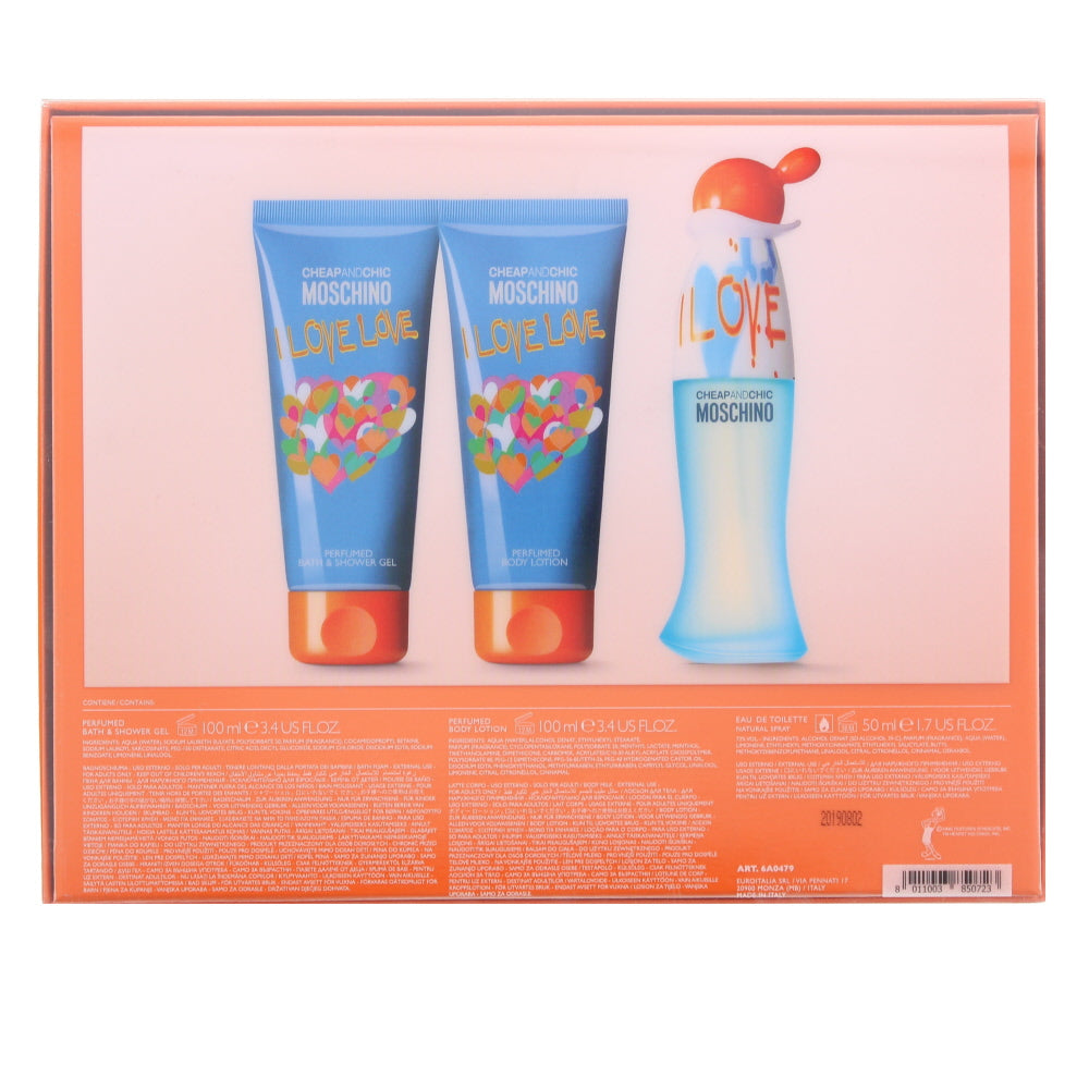 Moschino Cheap And Chic I Love Love Eau de Toilette 3 Pieces Gift Set