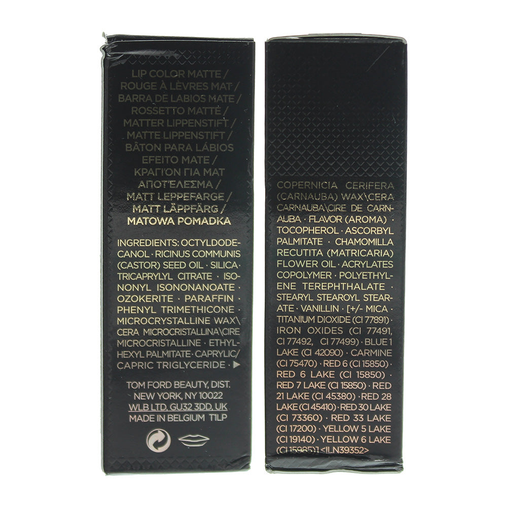 Tom Ford Lip Color Matte 38 Night Porter Lipstick 3g - Ingredients
