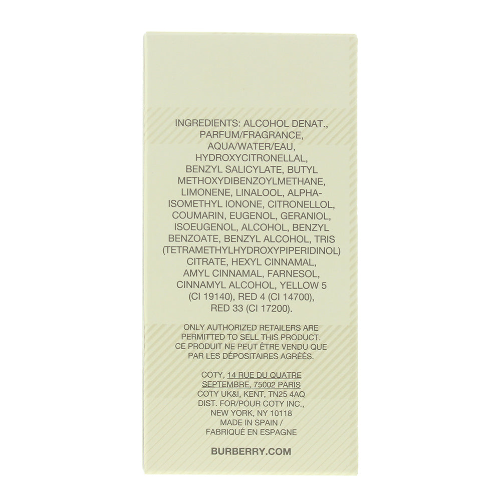 Burberry Weekend For Women Eau de Parfum 50ml - Ingredients