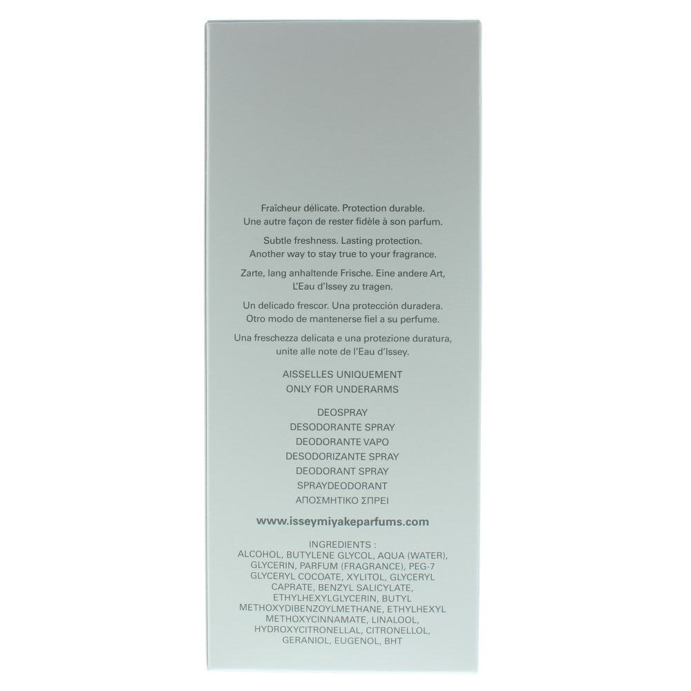 Issey Miyake L'eau D'issey Deodorant Spray 100ml - Ingredients