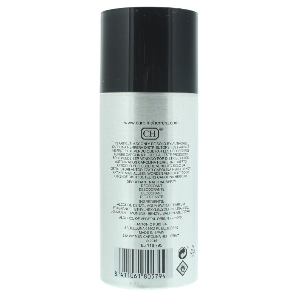 Carolina Herrera 212 Vip Men  Nyc Deodorant Spray 150ml