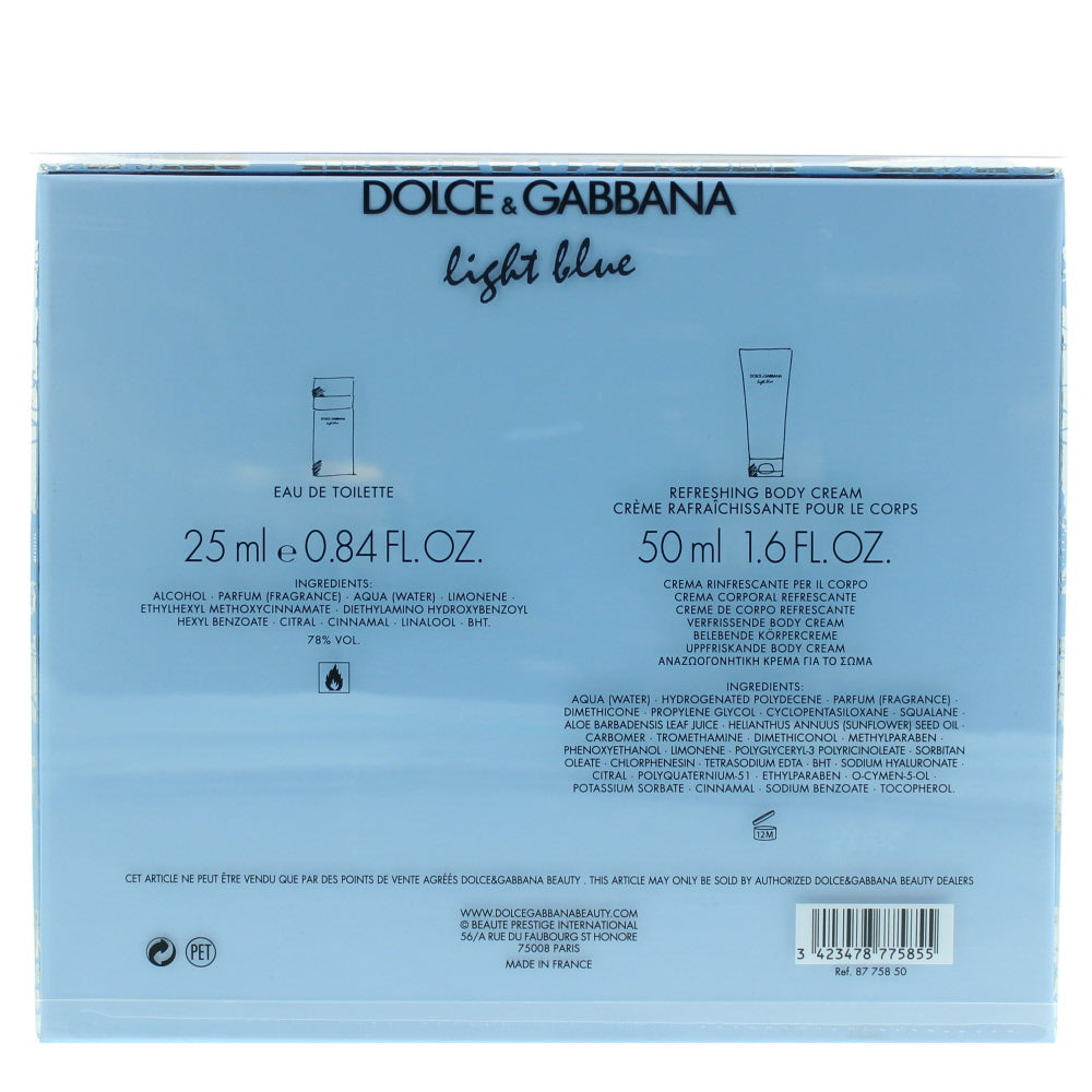Dolce & Gabbana Light Blue Eau de Toilette 2 Pieces Gift Set - Ingredients