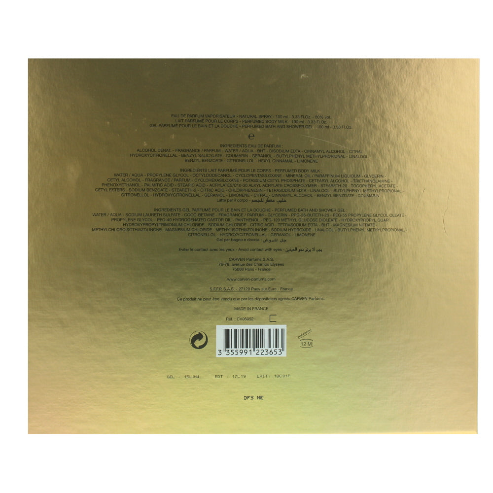 Carven L'absolu Eau de Parfum 3 Pieces Gift Set