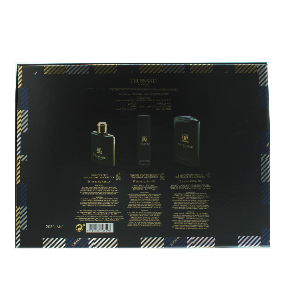 Trussardi Uomo Eau de Toilette 3 Pieces Gift Set
