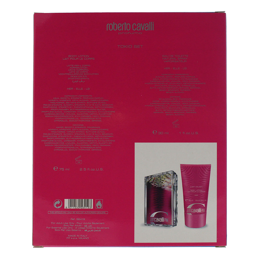 Roberto Cavalli Just Cavalli Pink Eau de Toilette 2 Pieces Gift Set