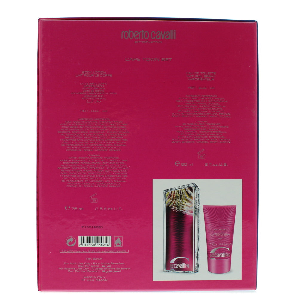 Roberto Cavalli Just Cavalli Pink Eau de Toilette 2 Pieces Gift Set