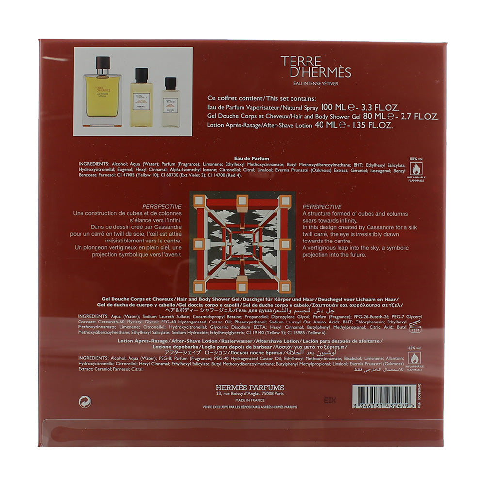 Hermès Terre D'hermès Eau Intense Vétiver Eau de Parfum 3 Pieces Gift Set