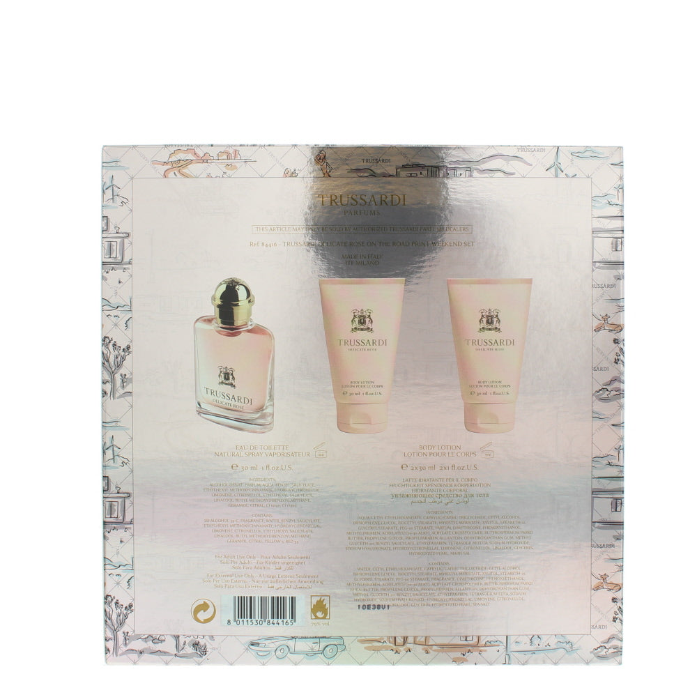 Trussardi Delicate Rose Eau de Toilette 3 Pieces Gift Set