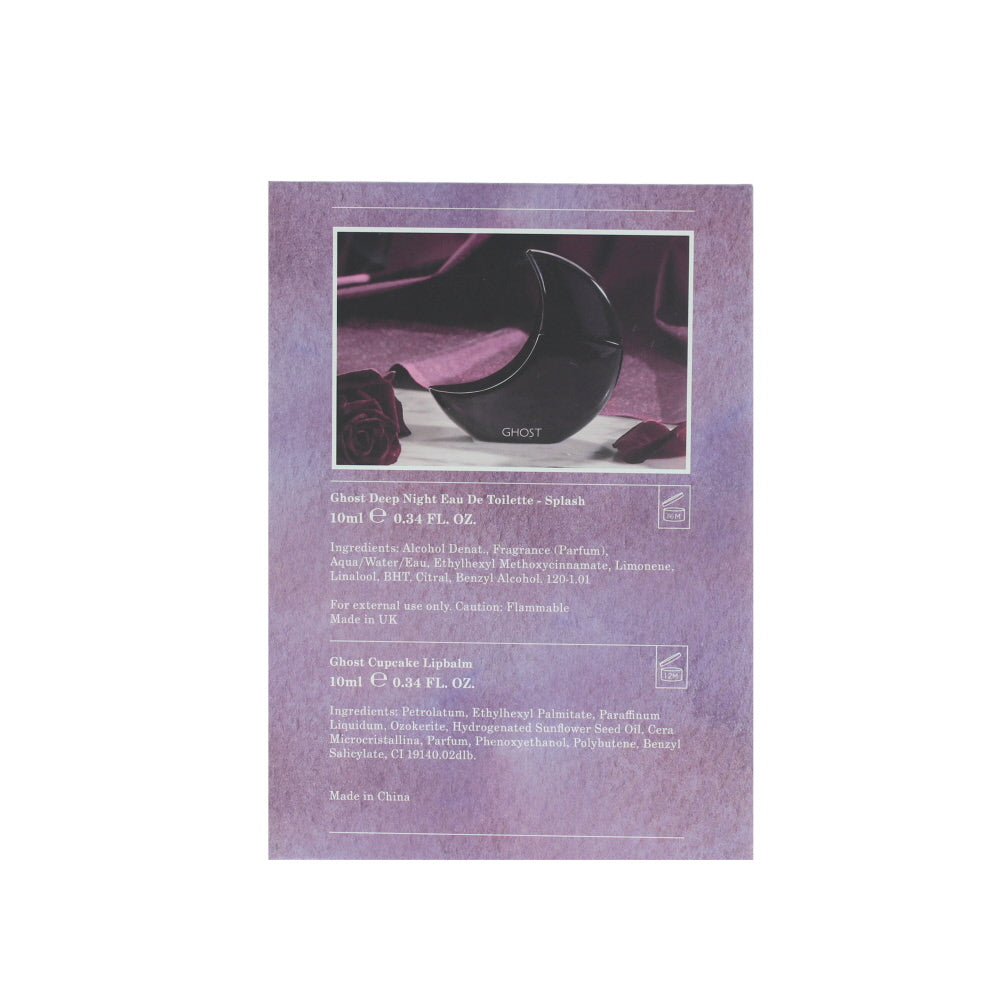 Ghost Deep Night Eau De Toilette 2 Piece Gift Set: Eau De Toilette 10ml - Cupcake Lip Balm 10ml