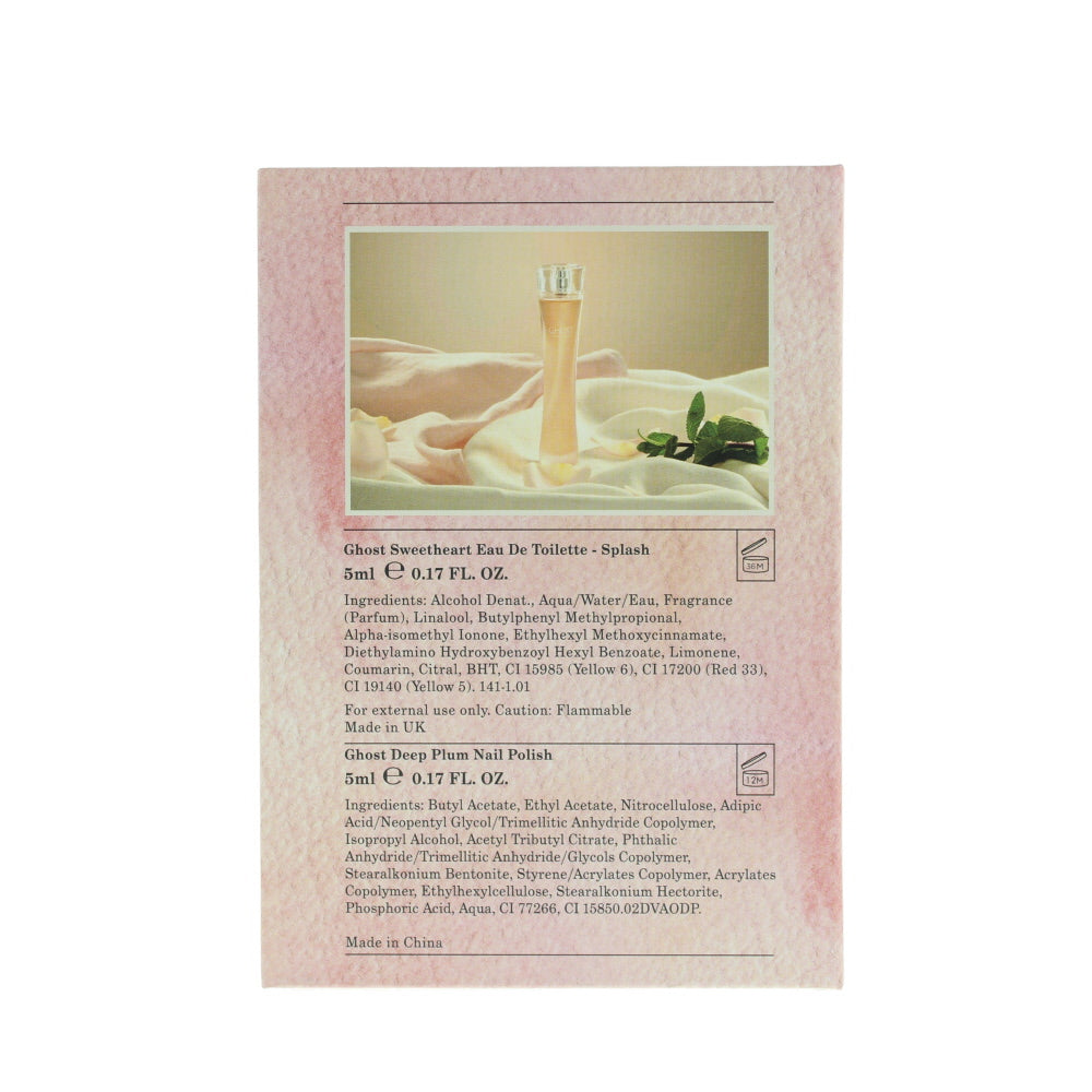 Ghost Sweetheart Eau De Toilette 2 Piece Gift Set: Eau de Toilette 5ml  - Deep Plum Nail Polish 5ml
