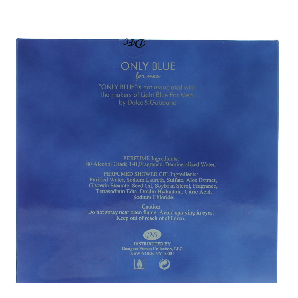 Designer French Collection Only Blue For Men Eau de Toilette 2 Pieces Gift Set
