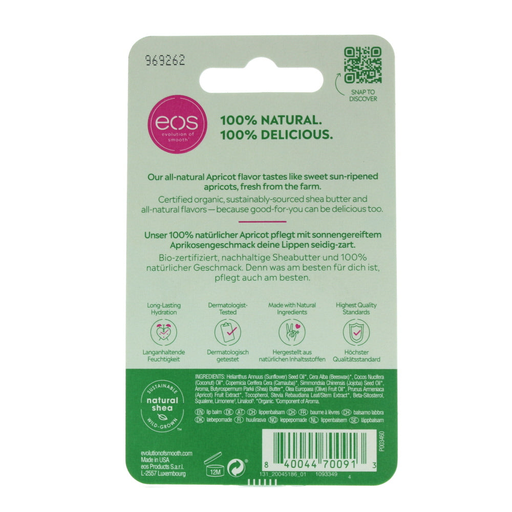 Eos Eos Organic Apricot 100% Natural Shea Lip Balm 7g
