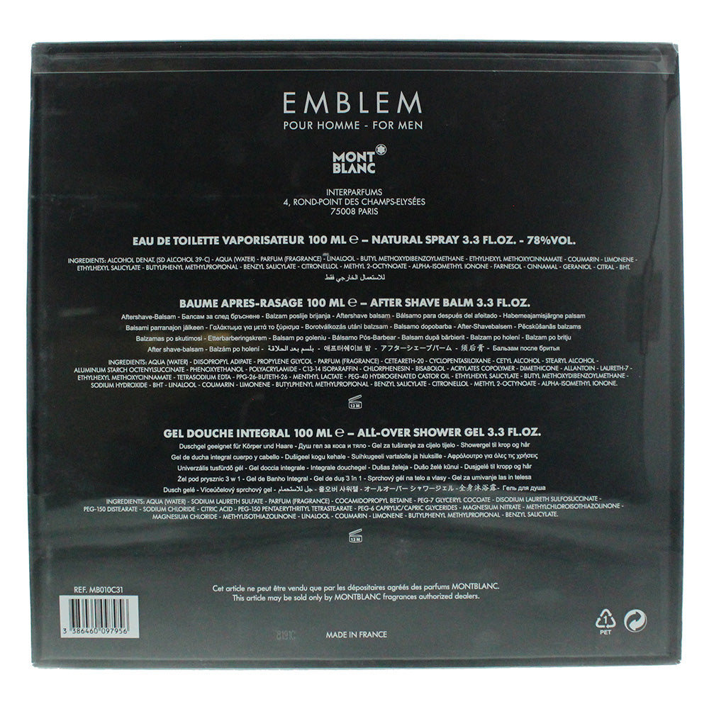 Montblanc Emblem Eau de Toilette 3 Pieces Gift Set