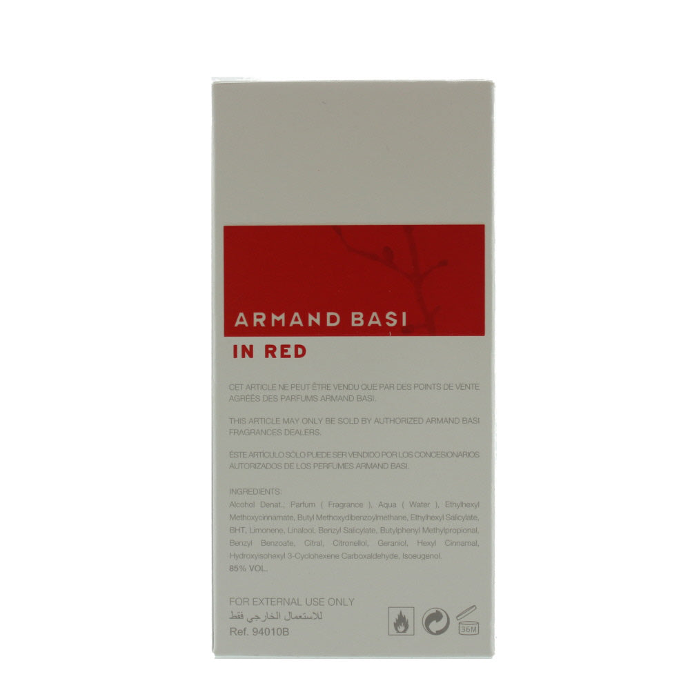 Armand Basi In Red Eau de Toilette 50ml - Ingredients