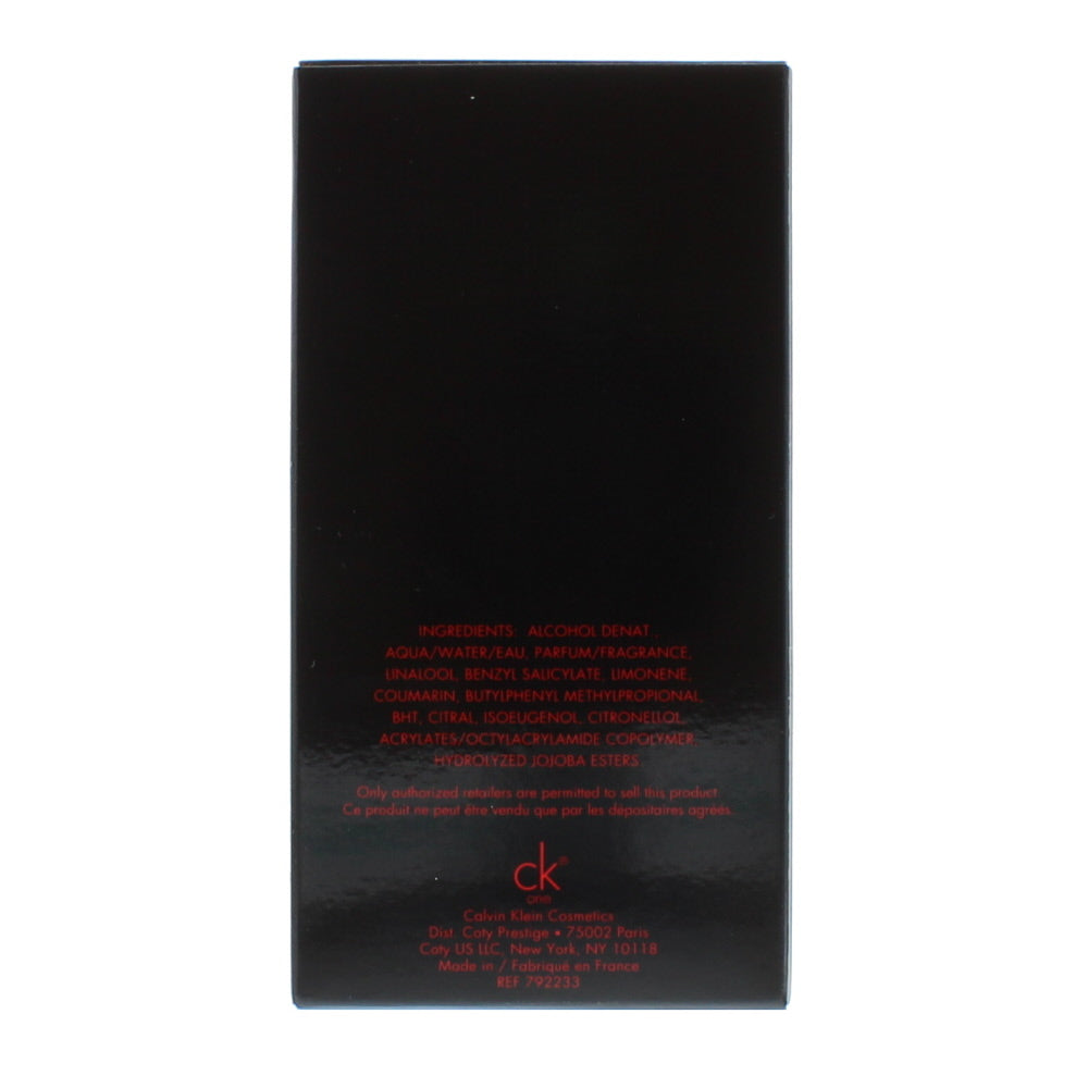 Calvin Klein CK One Red Eau de Toilette 100ml - Ingredients