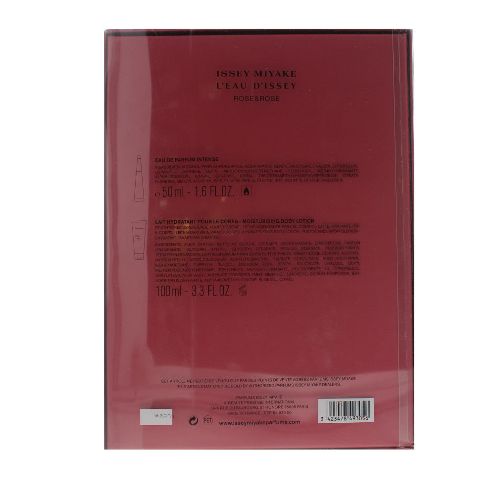 Issey Miyake L'Eau D'Issey Rose & Rose 2 Piece Gift Set : Rose & Rose Eau de Parfum Intense 50ml - Body Lotion 100ml