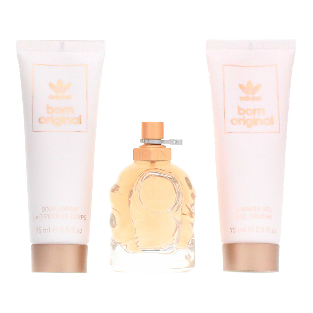 Adidas Born Original Eau de Parfum 3 Piece Gift Set: Eau de Parfum 50ml - Body Lotion 75ml - Shower Gel 75ml - Product