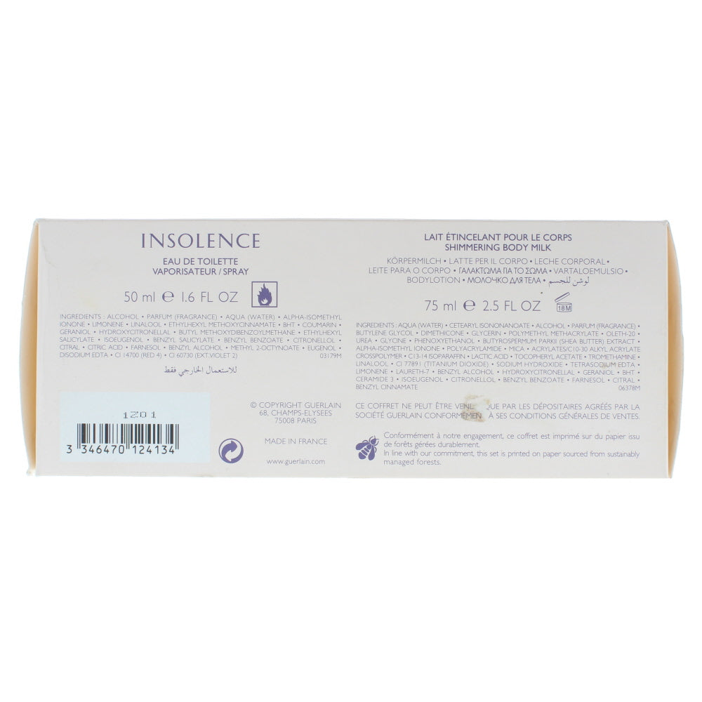 Insolence Eau de Toilette 3 Pieces Gift Set : Eau de Toilette 50ml - Body Milk 7
