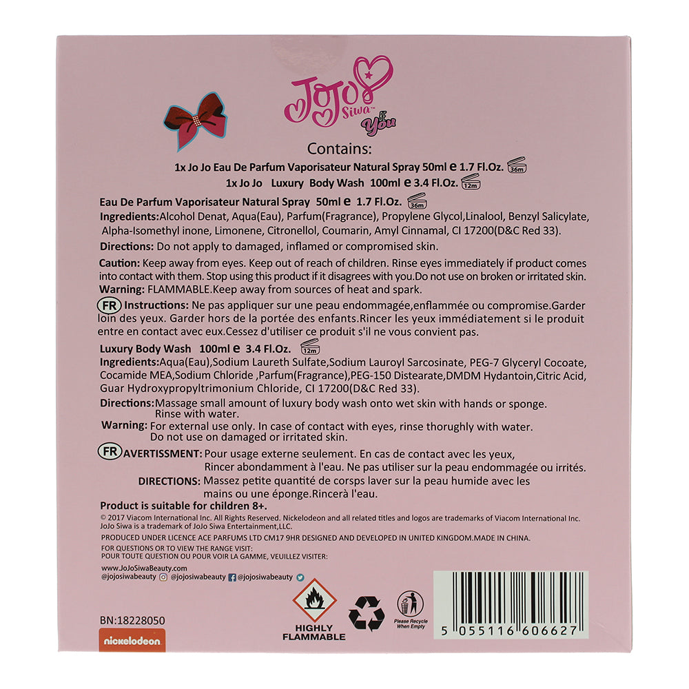 JoJo Siwa Be You Eau de Parfum 2 Pieces Gift Set : Eau de Parfum 50ml - Body Was - Ingredients
